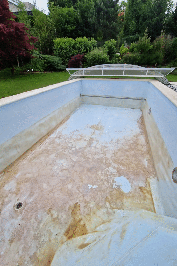 Poolfolie Reinigung Poolreinigung nachher