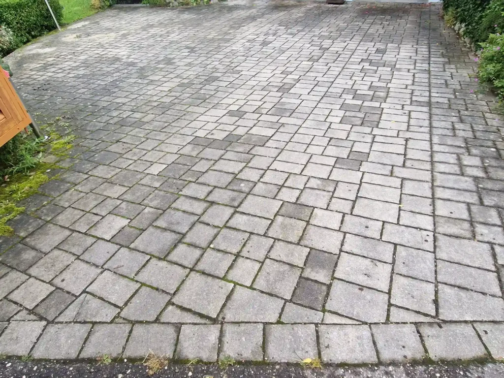 Tiefengrundreinigung Betonstein vorher